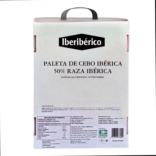 Paleta De Jabugo Sin Hueso 1.8 Kg Español Iberico 50 %