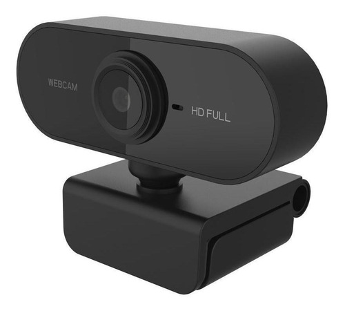 Webcam Preta Full Hd 1080p Usb Com Microfone 360 Graus