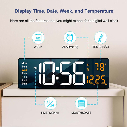Modern Large Outdoor Led Digital Wall Clock With Big Numbers