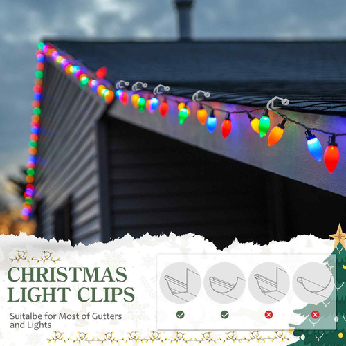 Canalón Blanco Meilidy Para Luces Navideñas, 100 Unidades