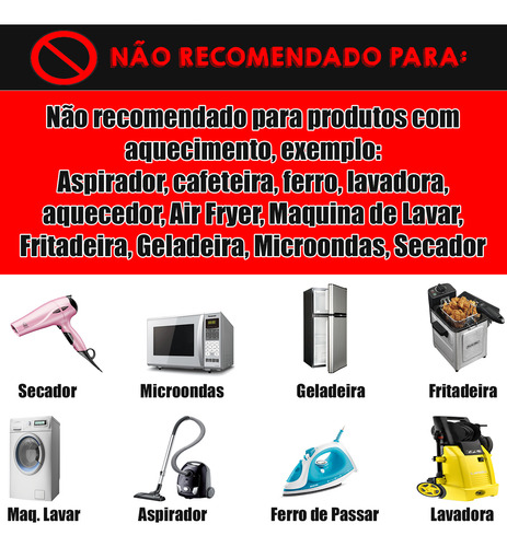 Régua Filtro De Linha Extensão 6 Tomadas Bivolt Com Fusível