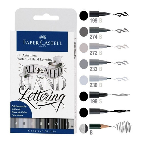 Marcador Pitt Artist Pen Faber Castell Lettering Inicio X9