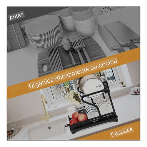 Escurridor De Platos 2 Niveles Secaplatos Multifuncional