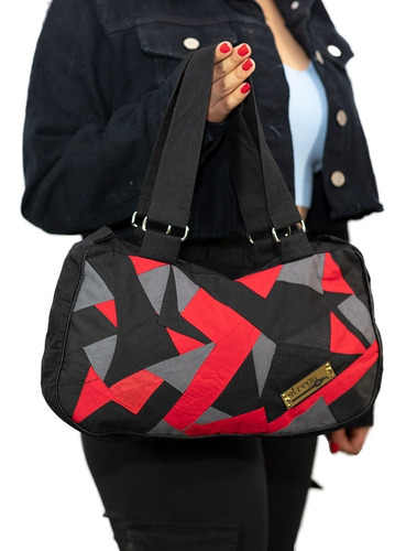 Imagen 7 de 10 de Bolso Rectangular De Mano De Retazos De Algodón Hecho A Mano