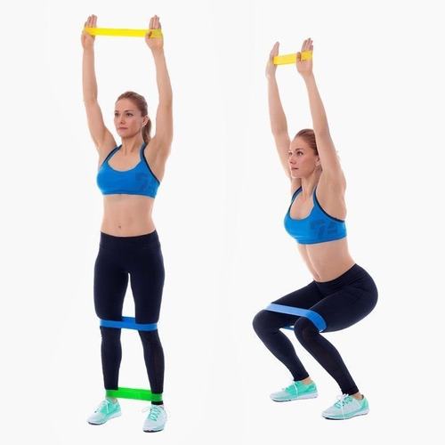 Imagen 3 de 8 de Kit 5 Bandas Elásticas Resistencia Circular Fitness Pilates