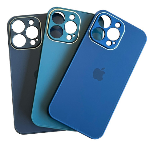 Capa Resistente De Vidro Fosca Para iPhone Borda De Silicone