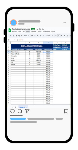 Planilha Excel I Google Sheets Para Controle De Compra