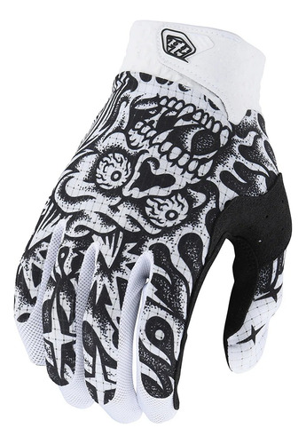 Guantes Moto Air Skull Demon Blanco Negro Troy Lee Designs Talla L