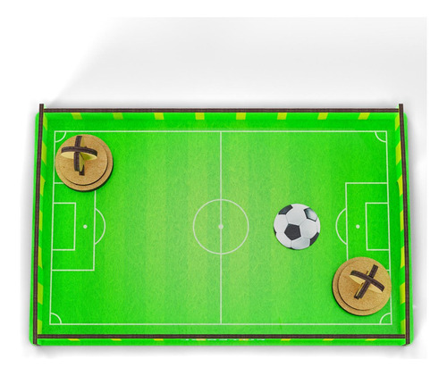 Mini Hockey De Mesa Tema Futebol Com 2 Rebatedores E 1 Disco