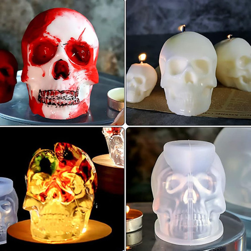 Molde De Silicona Para Velas Con Forma De Calavera 3 Piezas