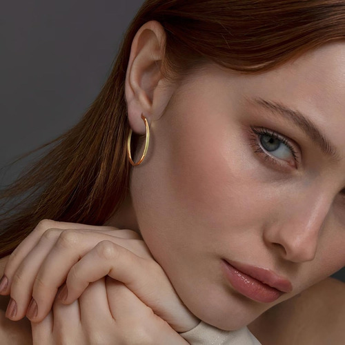 Arracadas Coquetas Facetadas Grandes Aretes De Oro 14k 35mm