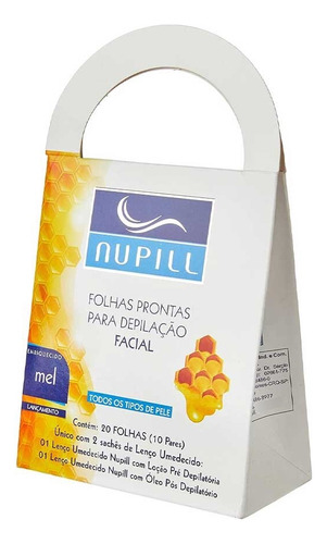 12cx Folhas Prontas Depilação Facial Mel Nupill 20 Folhas