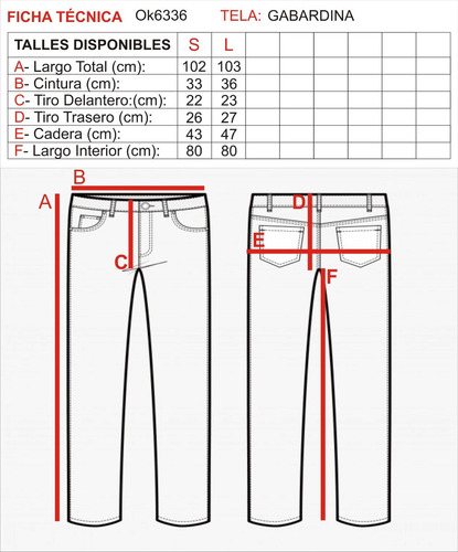 Pantalon Mujer Gabardina Moda Semi Oxford Okoche Ok6336