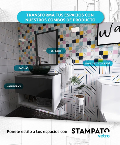 Imagen 5 de 7 de Azulejos De Vidrio Para Cocina - Alto Mesada