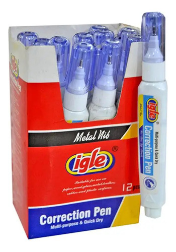 Caja Con 12pz Lápiz Corrector Papelería Escolar Liquido