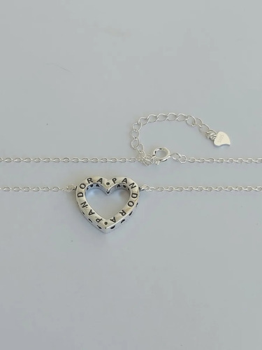 Cadena Modelo Corazon Reversible Estilo Pandora Plata 925