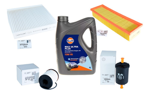 Kit 4 Filtros Originales + Aceite Gulf Peugeot Partner 1.4 N