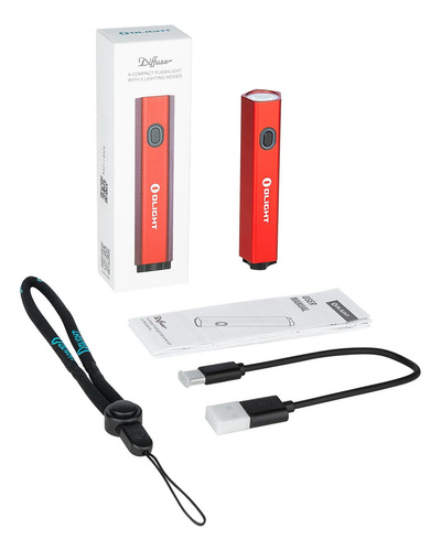 Linterna Olight Diffuse Recargable Edc 700 Lúmenes Roja