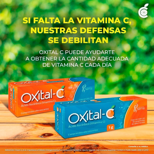 Imagen 8 de 8 de Oxital C Forte Vitamina C 2 Gr Sabor Naranja C/10 Tab Serral