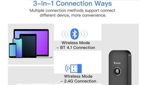 Imagem 5 de 7 de Scanner 2d Leitor Código Barras Wireless Bluetooth Usb