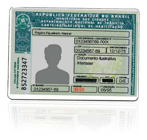 Proteção Cnh Documento Habilitação Acrilico - Kit 100 Pçs