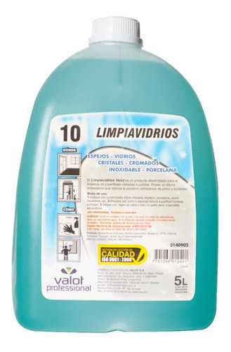 Liquido Limpiavidrios X 5 Lts | Valot Oficial