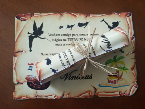 Imagem 1 de 1 de Convite Peter Pan Pergaminho 20 Unidades