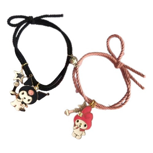 Set 2 Pulseras Kuromi Y My Melody Magnéticas Sanrio