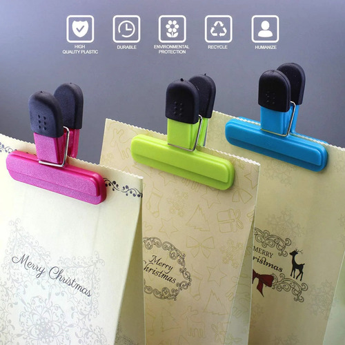 Clips De Acero Inoxidable Bolsas Comida Clips Sellado 6pcs