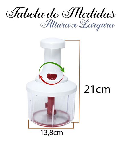 Imagem 5 de 8 de Processador Manual Alimento Bate Legumes Verdura Cozinha