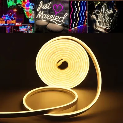 Fita LED Neon Flexível 3528 120Led VLX 5 metros Mangueira Corte 2,5cm Cor da Luz Branco Quente Tensão IP65 3000k Alto Brilho