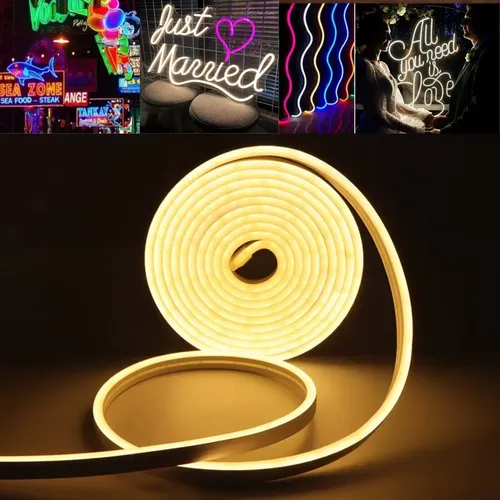 Fita LED Neon Flexível 3528 120led Vlx 5 Metros Mangueira Corte 2,5cm Cor da Luz Branco Quente Tensão Ip65 3000k Alto Brilho 12v — R$ 28,60 em Mercado Livre