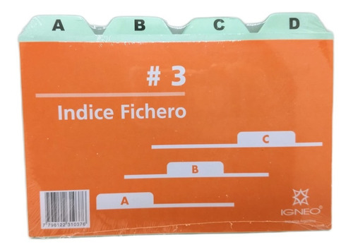 Índice Fichero N°3 Cartulina-igneo-20x14 Cm