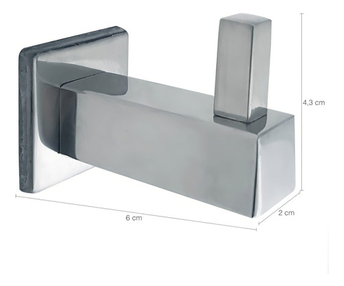 Gancho Cabide Multiuso Roupa Toalheiro Aço Inox Porta Toalha Cor Cinza