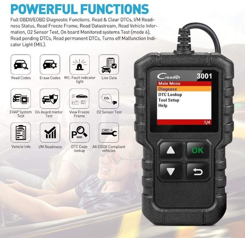 Imagen 2 de 8 de Launch Creader 3001 Escaner Lector De Código Obd2 Eobd