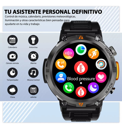 Smartwatch Tático Eigiis Ke3 Com Lanterna De Núcleo Duplo