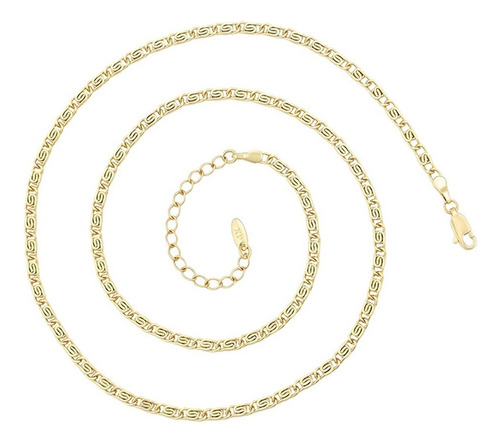 Elegante Cadena Egipcia De Oro 18k Lam 50cm 3 Mm De Grosor