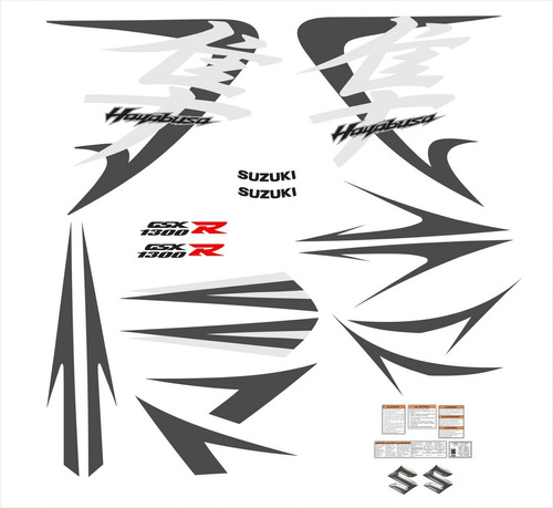 Kit Adesivo Hayabusa Gsx 1300r 2011 Prata Cor Padrão