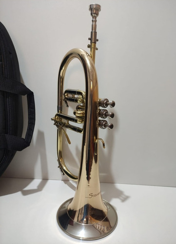 Imagem 2 de 8 de Flugelhorn Sib Scavone Campana Prata Completo Novíssimo