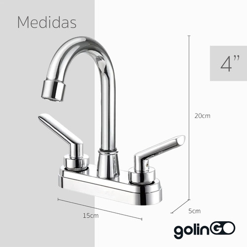 Mezcladora Lavabo Baño Grifo Acero Inoxidable Llave Lujo 4'