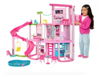 Casa Barbie Dreamhouse De 3 Pisos Con Muebles Xchws C
