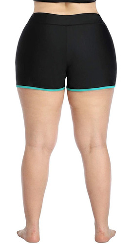 Short De Baño Elástico De Talle Alto Para Mujer Plus