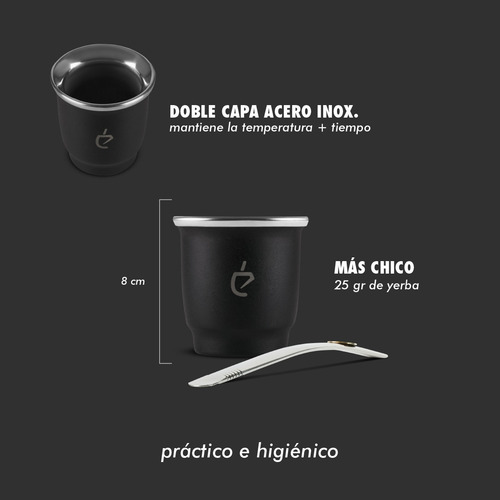 Imagen 6 de 8 de Un Matecito Acero - Rosa + Bombilla