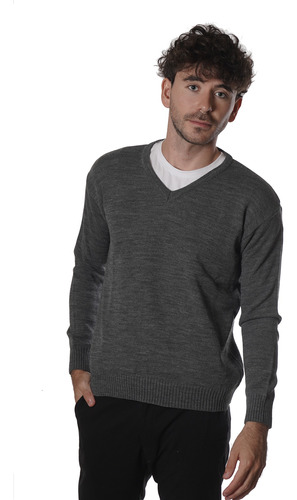 Sweater Hombre Liso Hilo Cuello V Colores Premium H13 R