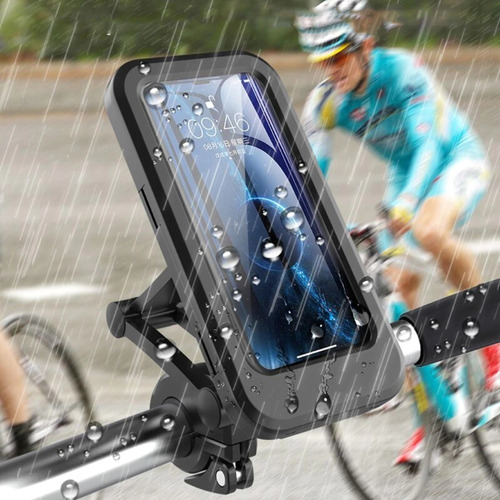 Imagen 2 de 10 de Soporte Holder Bolso Porta Celular Moto Impermeable Magnetic