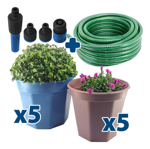 Imagen 2 de 3 de Manguera Mallada De Riego 1/2 15 Mts + Accesorios Kit