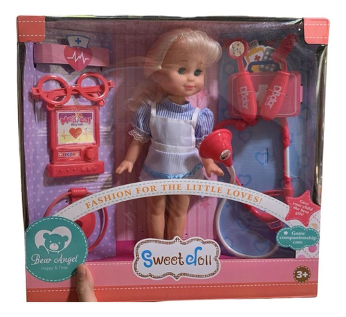 Muñeca Sweet Doll Doctora Con 6 Accesorios 