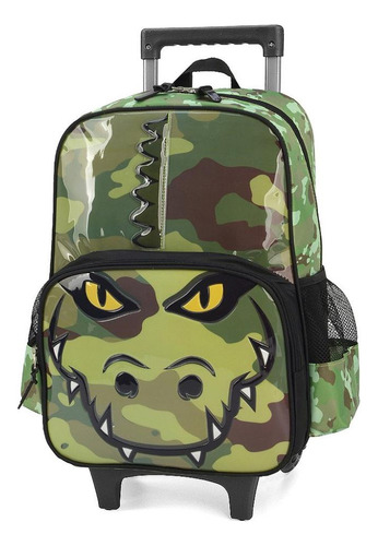 Mochila Carrinho Up4you Crocodilo Color Verde Camuflada London Luxcel