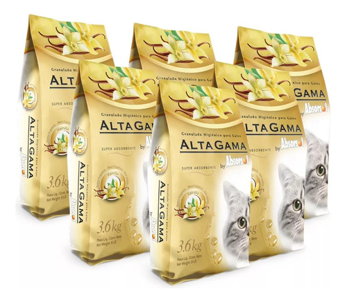 Piedras Sanitarias Para Gatos Absorsol Vainilla 6 X 3.6 Kg