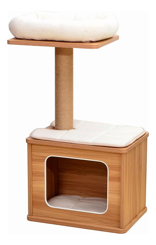 Catry Cat Tree - Un Combo De Cat Play House Con Cat Hammock,